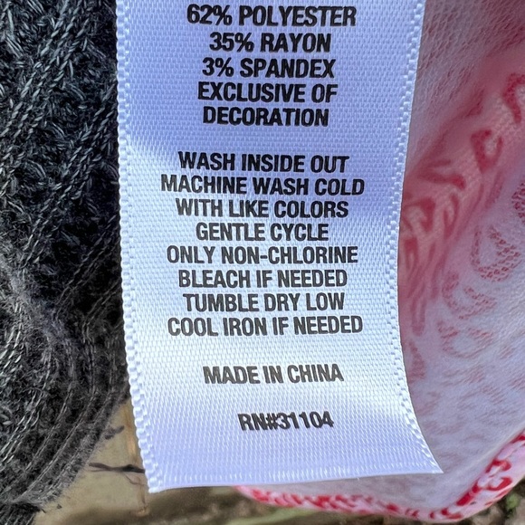 CABANA BY CROWN & IVY Easy Breezy Baby red pink Terry Tee Womens 1X NWT NEW - Picture 8 of 8